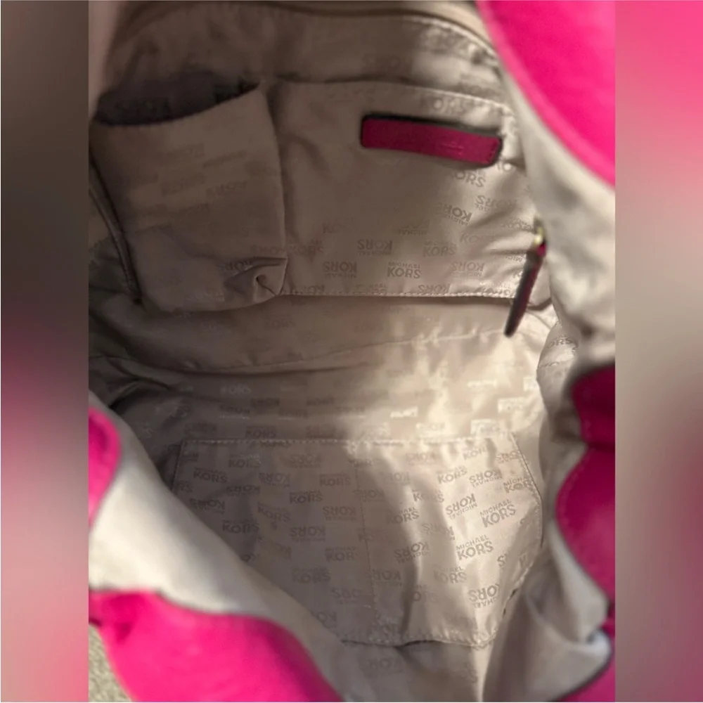 Michael Kors Fuchsia Leather Hobo Bag